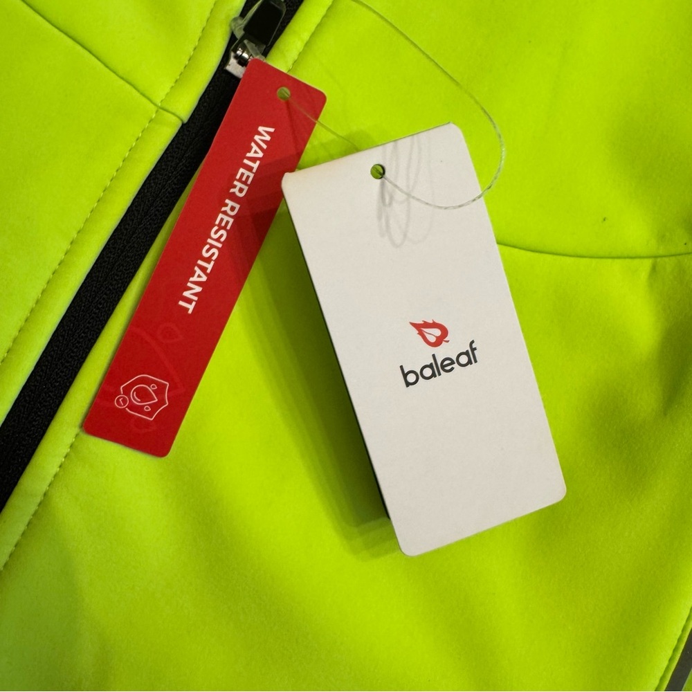 Baleaf Jacket Sz M Neon Yellow Cycling Running Softshell Waterproof Cold Weather - Picture 13 of 16